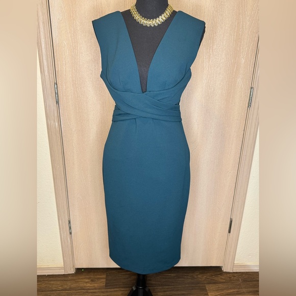 BHLDN Danica Dress Deep Teal Green Sleeveless Dress - Picture 10 of 16